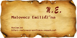 Malovecz Emiliána névjegykártya